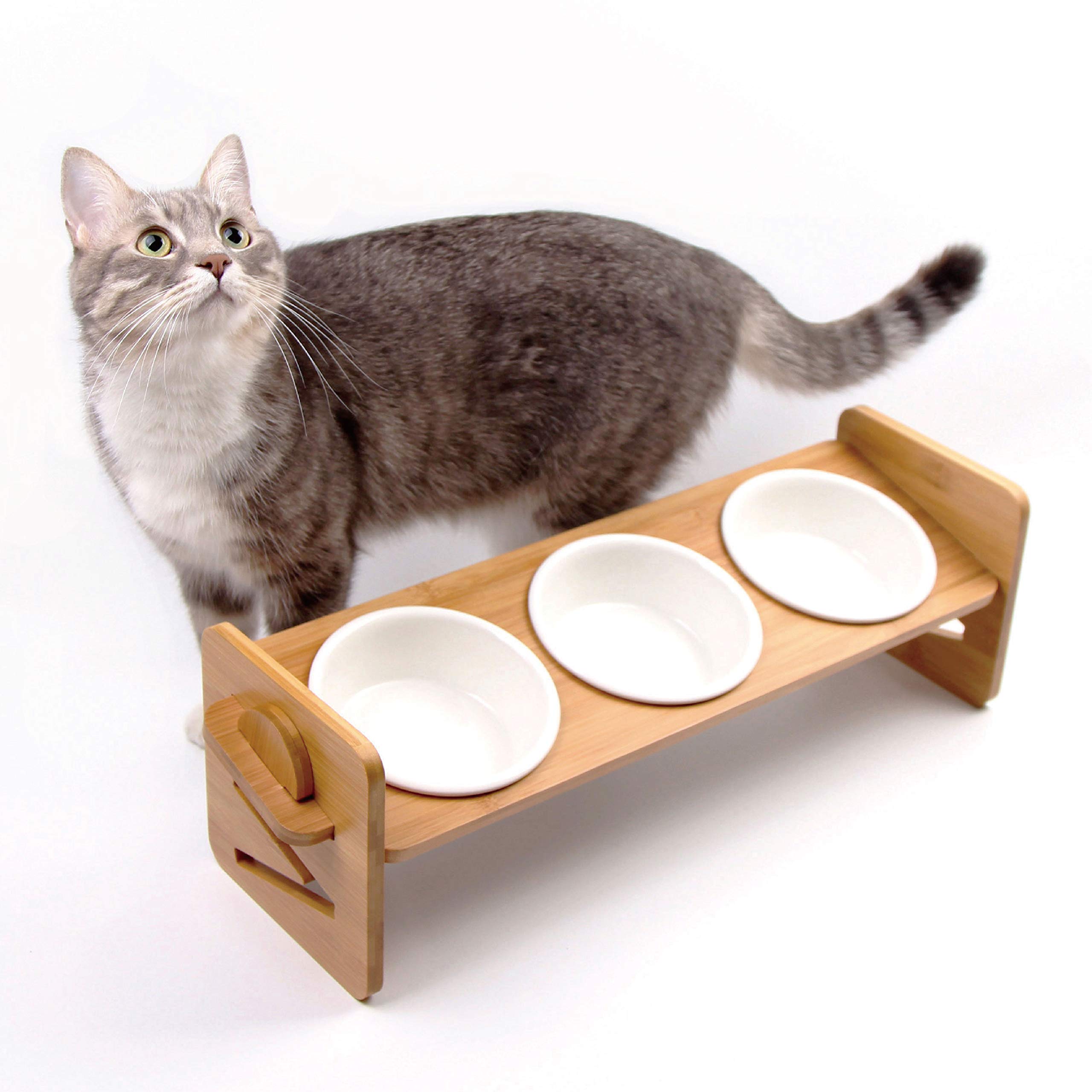 【専用】竹製　猫食器 フードボール　エサ入れ 食器スタンド　3個　多頭飼い　お皿 専用】竹製 猫食器 フードボール エサ入れ 食器スタンド 3個